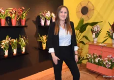 Luiza liet tijdens de Trade Fair de nieuwe lijnen en verpakkingen van Inca Orchids zien